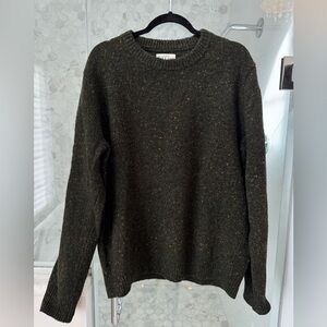 J.Crew Men’s Cozy Green Speckled Wool Sweater- size Large